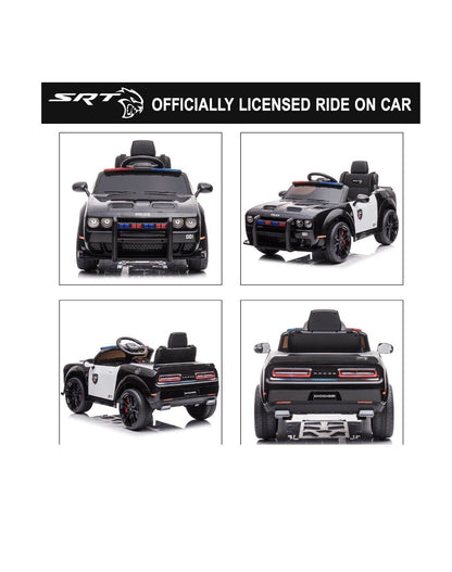 Ultimate Dodge Challenger SRT Hellcat Police Car 12V Kids Ride-On Toy with Remote Control