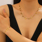 Minimalist Geometric Disc Tassel Necklace & Bracelet Set