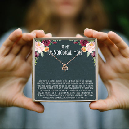 Unbiological Mom Lotus Necklace