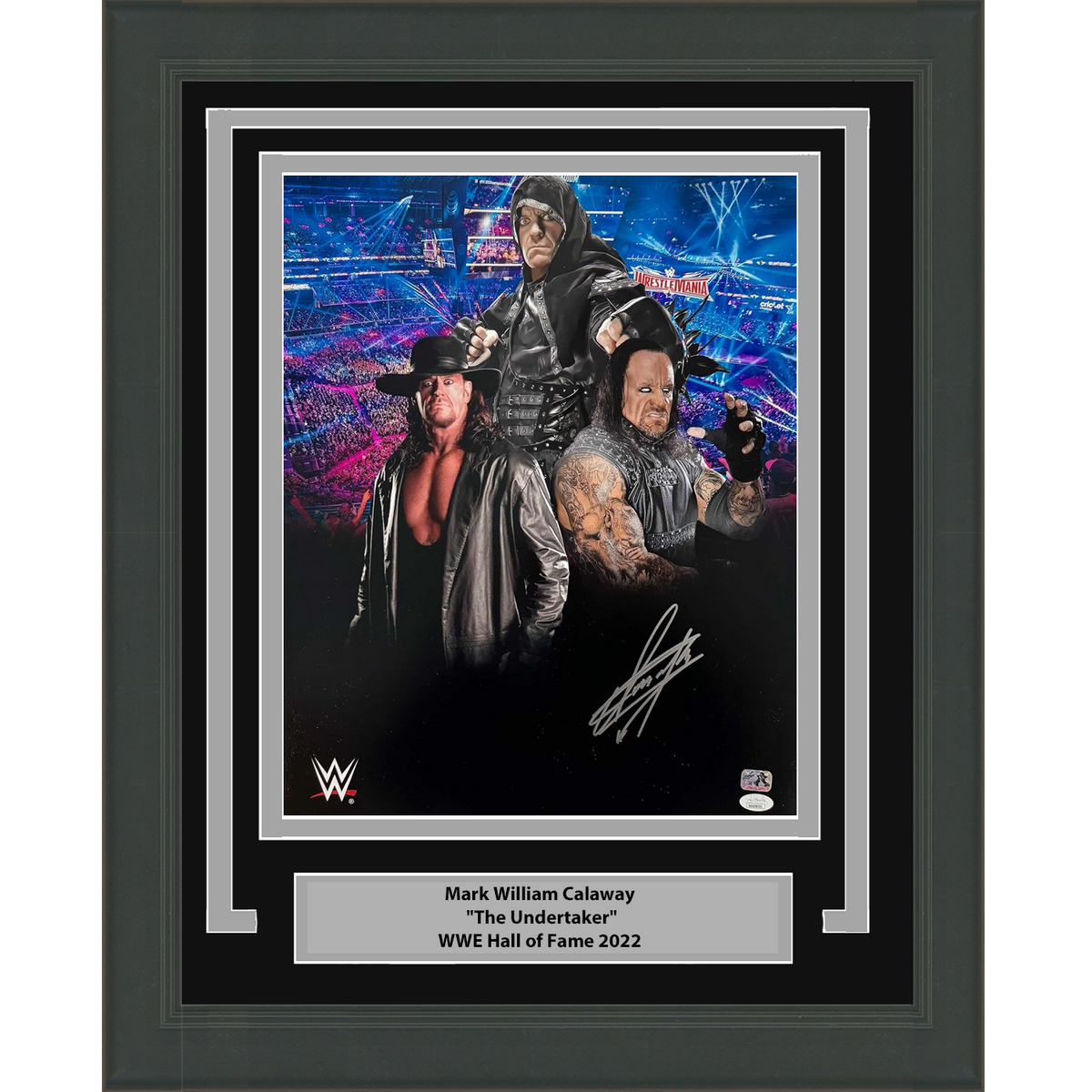 Framed Autographed/Signed Mark William Calaway "The Undertaker" 16x20 WWE Wrestling Photo JSA COA