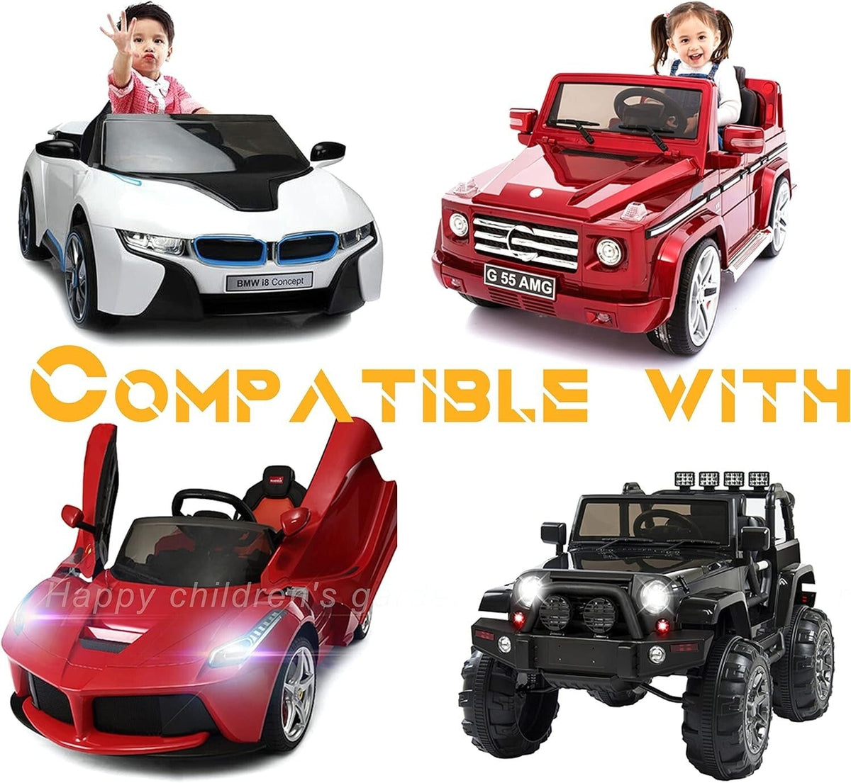 Universal 12V Battery Charger for Kids Ride-On Toys with Safety Certification