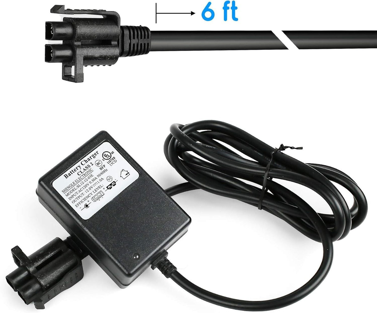 Universal 6ft 12V Battery Charger Cable Certified Safe