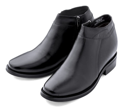 Black CALDEN Leather Zipper Dress Boots - 3.2 Inches - K50658