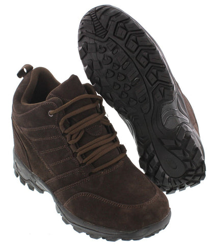 CALTO - H0031 - 4 Inches Taller (Dark Brown) - Hiking Style Boots
