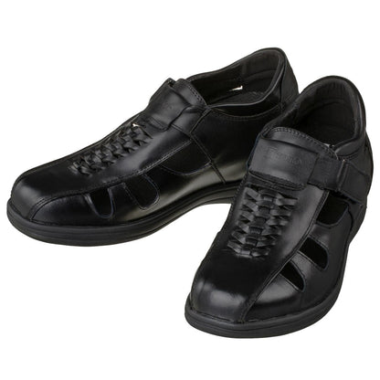 TOTO Black Braided Leather Sandals - Three Inches - G1307