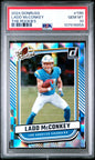 Graded 2024 Panini Donruss Ladd McConkey #TR5 The Rookies Rookie RC Football Card PSA 10 Gem Mint