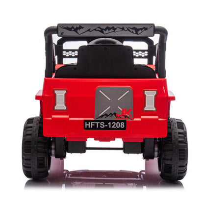 12V Kids Electric Ride-On Car with Power Wheels and LED Lights