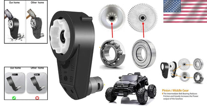 24V RS555 High Torque Motor with 30000RPM Gearbox for Power Wheels Upgrade