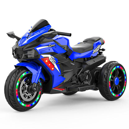 12V Electric Kids Ride-On Dirt Bike with 3 Wheels and Built-In Music