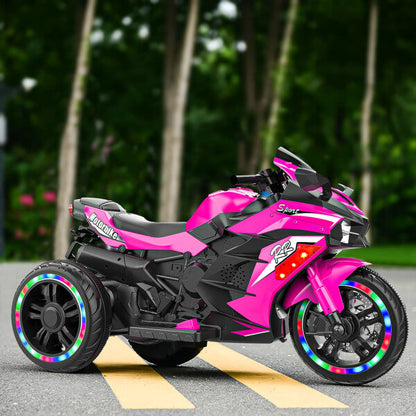 12V Electric Kids Ride-On Dirt Bike with 3 Wheels and Built-In Music