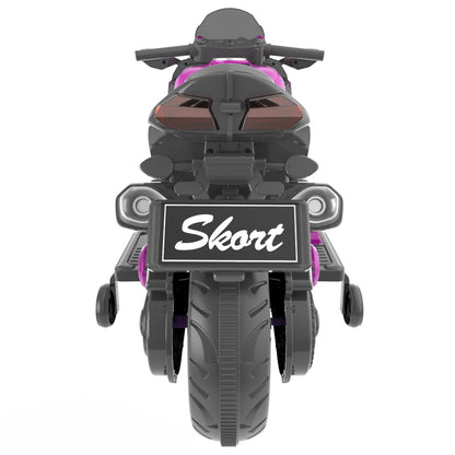 12V Kids Electric Ride-On Dirt Bike Motorcycle with Training Wheels Purple