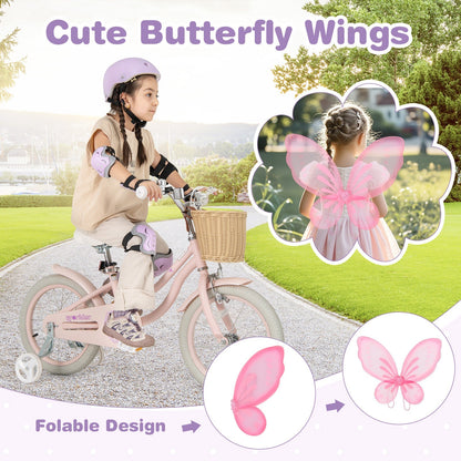 20 Inch Kids Bike with Helmet Protective Set Purple