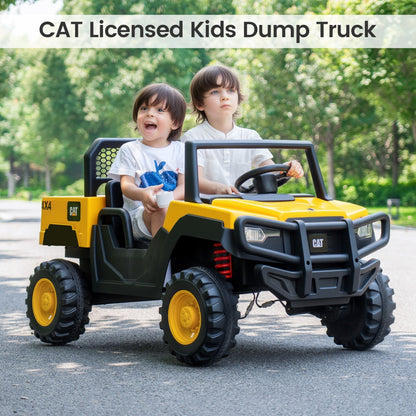 24V Ride-On Dump Truck 2-Seater with Remote Control - Yellow