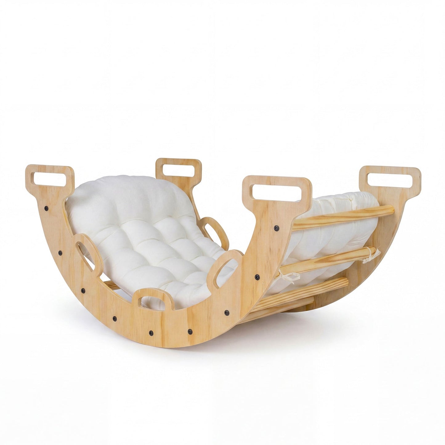 Wooden Rocking Climbing Arch with Cushion 3-in-1 Montessori