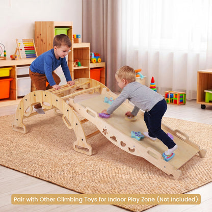 Wooden Rocking Climbing Arch with Cushion 3-in-1 Montessori