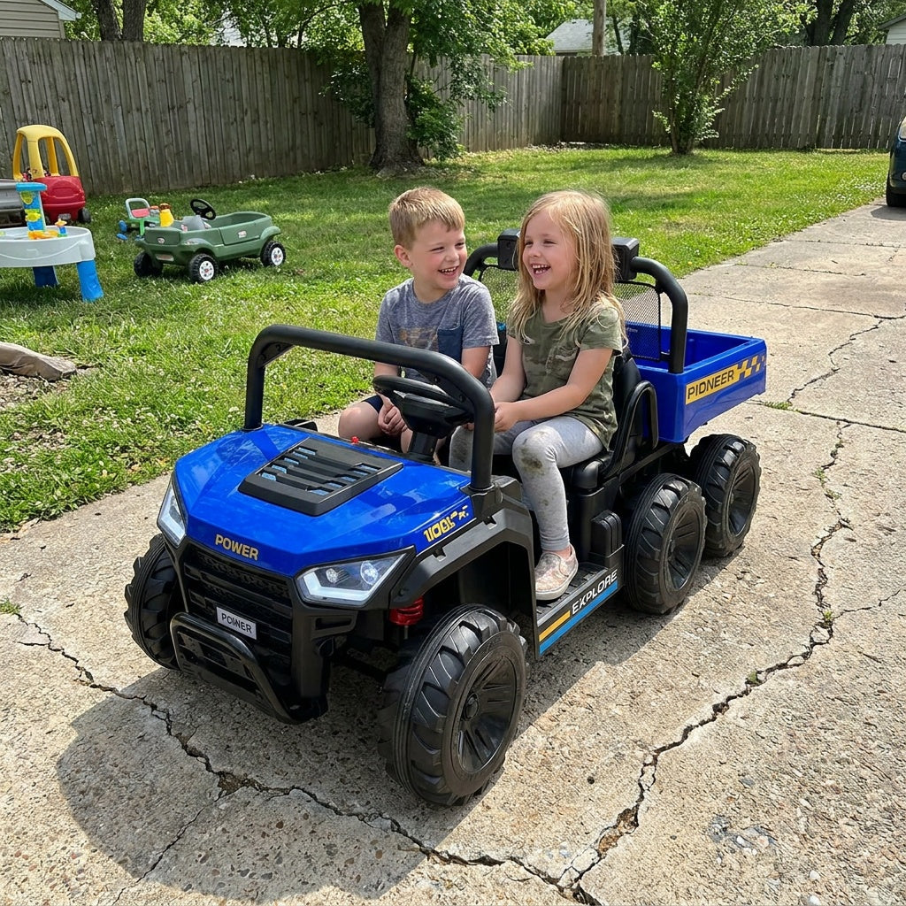 24V Kids Ride-On Dump Truck with Electric Dump Bed 2-Seater