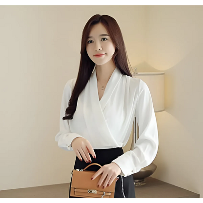 V-Neck Chiffon Blouse