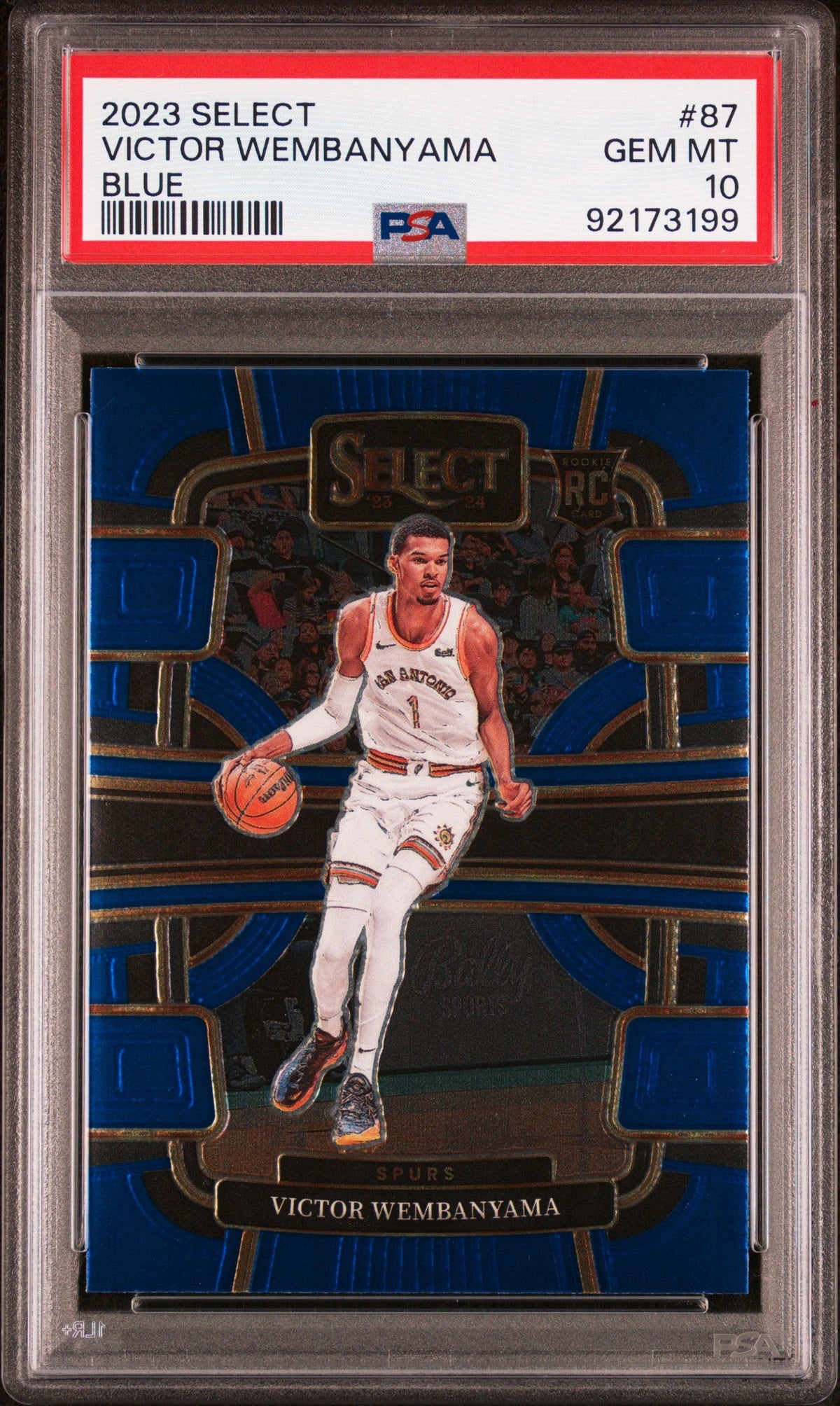 Graded 2023 Panini Select Victor Wembanyama #87 Blue Rookie RC Basketball Card PSA 10 Gem Mint