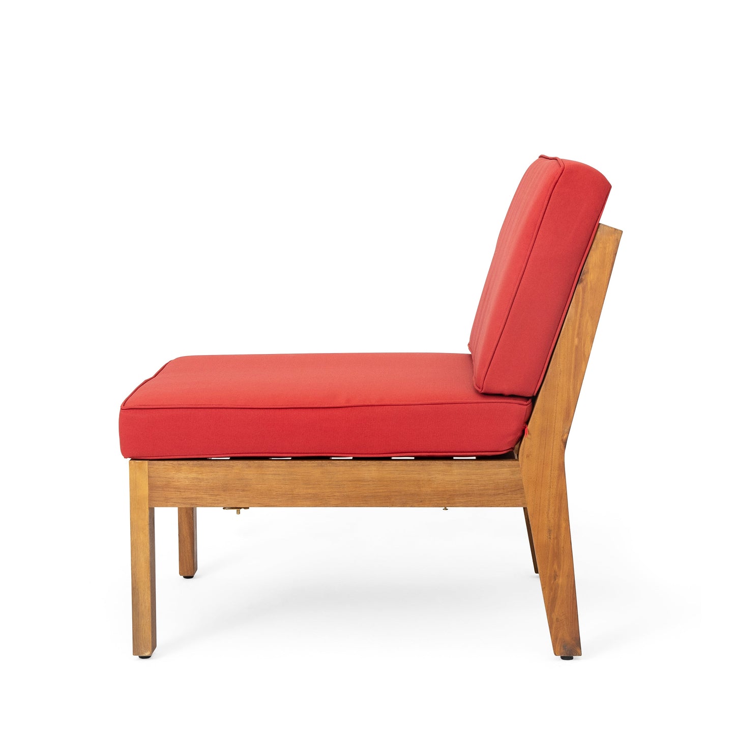 Grenada 8 Seater Acacia Wood Sectional Sofa Set, Teak + Red