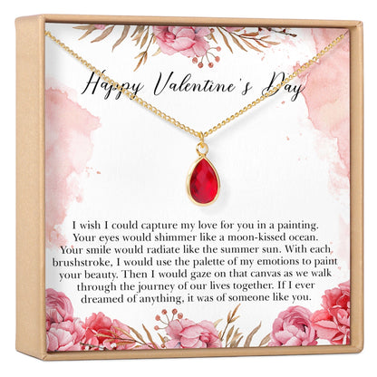 Valentine's Day Gemstone Necklace