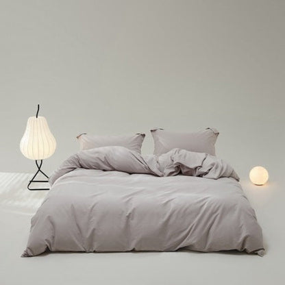 Velvære Luxe Solid Color Cotton Bedding Set / White