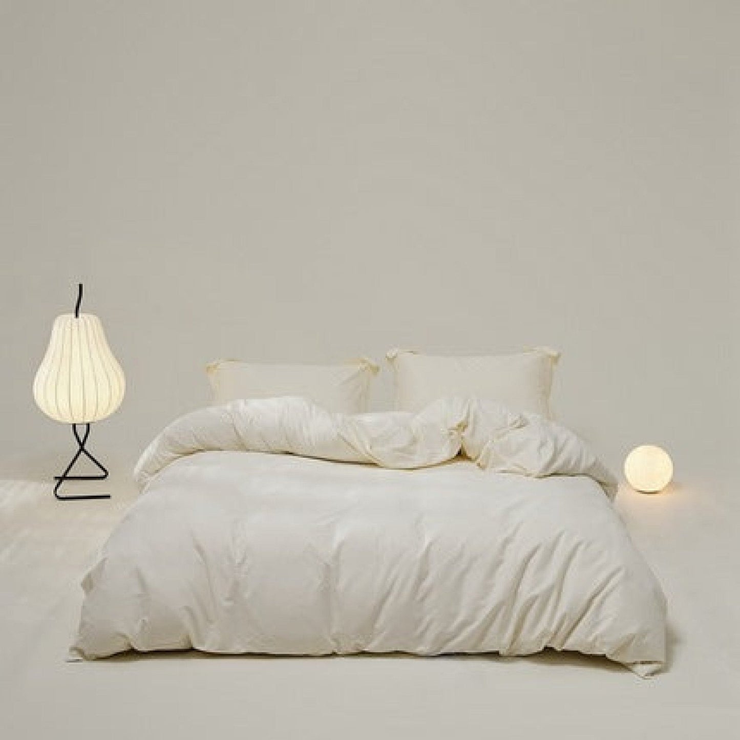 Velvære Luxe Solid Color Cotton Bedding Set / White