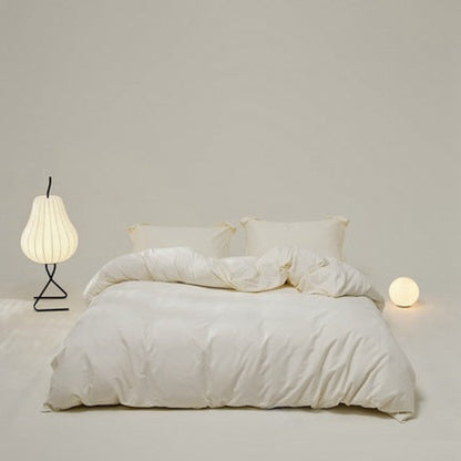 Velvære Luxe Solid Color Cotton Bedding Set / White