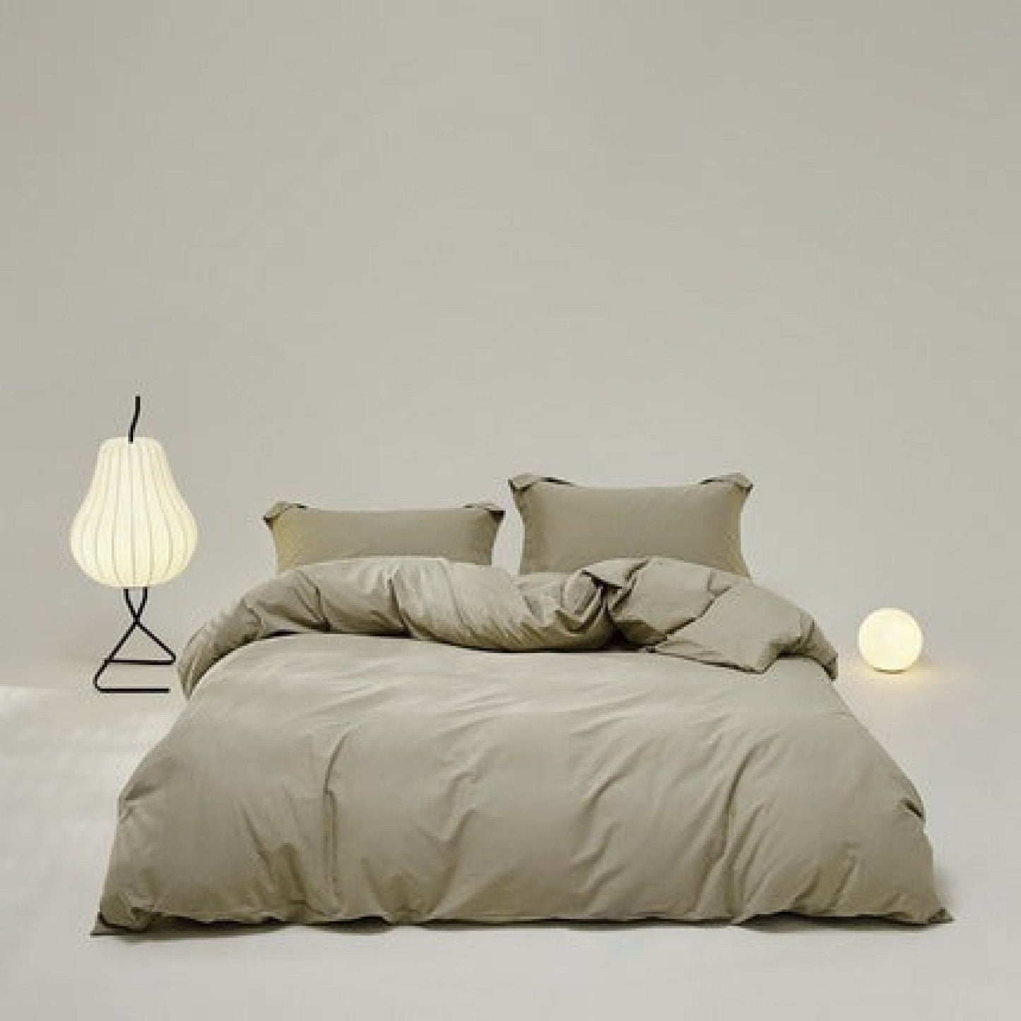 Velvære Luxe Solid Color Cotton Bedding Set / White