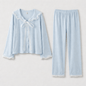 Rosy Velvet Coquette Lace Pajama Set / Blue