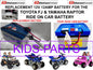 12V Replacement Battery for Yamaha Raptor 700R Mega Treadz Version #2 OEM