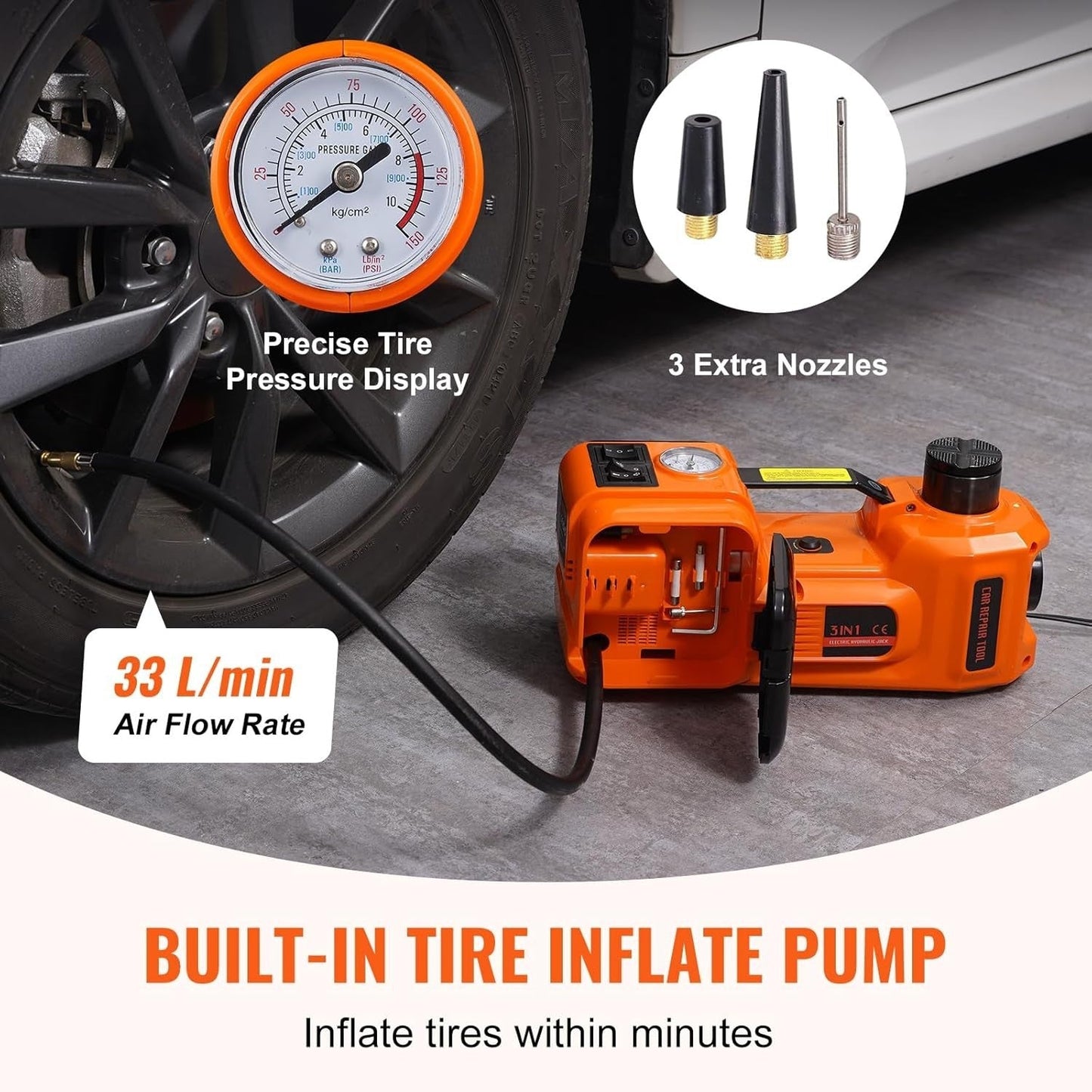 Electric Hydraulic Car Jack 5 Ton Capacity with Electric Impact Lift