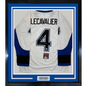 Framed Autographed/Signed Vincent Lecavalier 2004 SC Champs 35x39 Tampa Bay White Hockey Jersey JSA COA