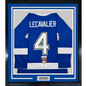 Framed Autographed/Signed Vincent Lecavalier 35x39 Tampa Bay Blue Hockey Jersey JSA COA