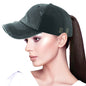 Vintage Distressed Mesh Back Ponytail Baseball Cap
