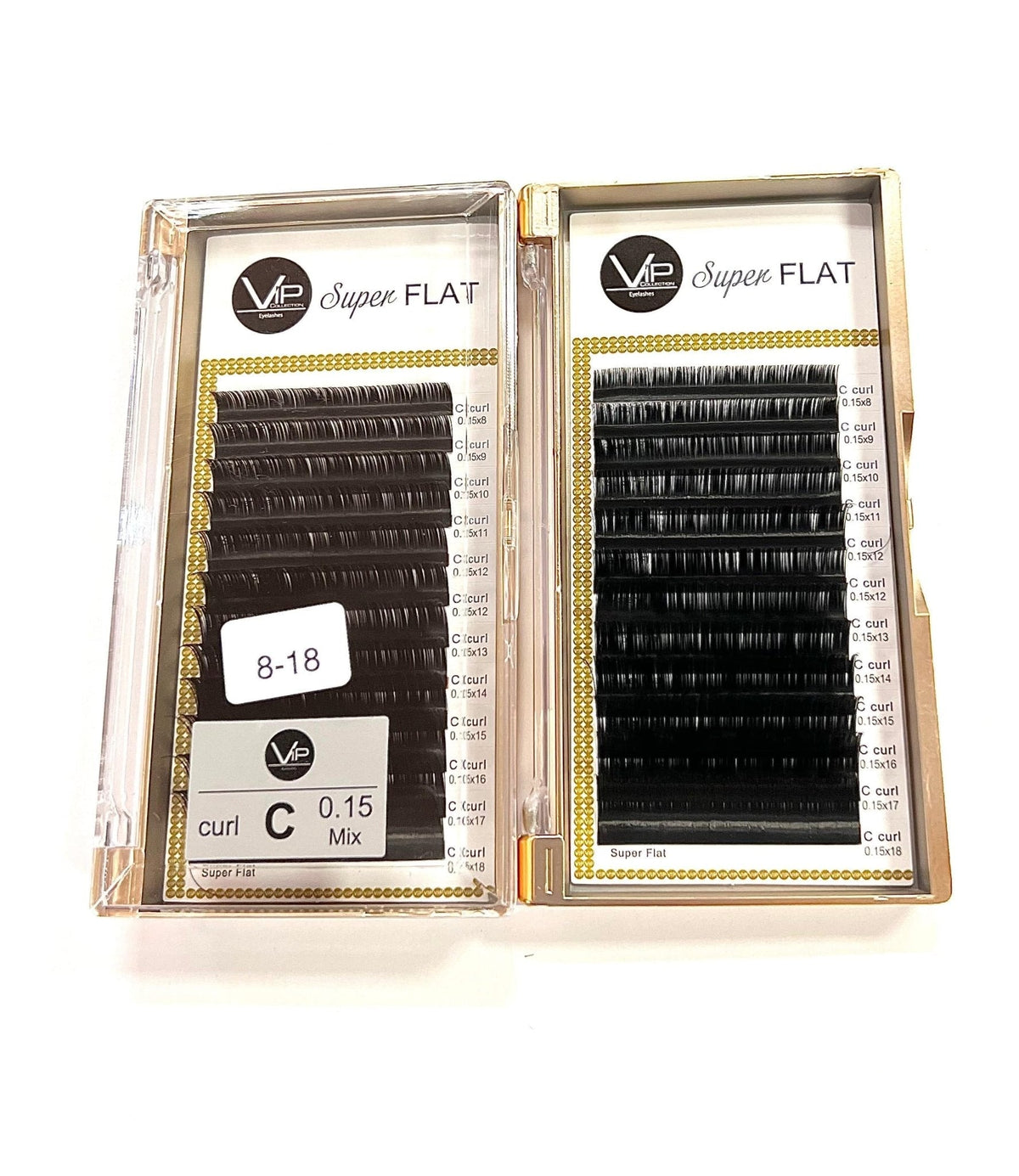 VIP Eyelashes Super Flat Extensions 12 Lines 0.15mm C Curl