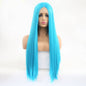 VIP Extensions Turquoise Blue Straight Synthetic Lace Front Wig, 24", Color 2512 (98)
