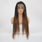 VIP Extensions Off Black to Light Auburn Braided Synthetic Lace Front Wig, 24", Color T1B/30