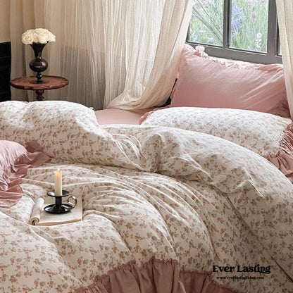 Vivienne Floral Double Gauze Bedding Set / Blue Ocean