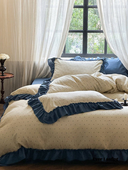 Vivienne Floral Double Gauze Bedding Set / Blue Ocean