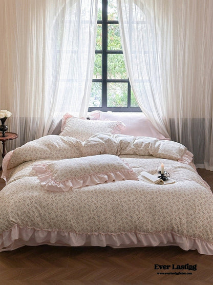 Vivienne Floral Double Gauze Bedding Set / Blue Ocean