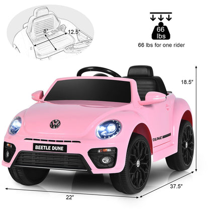 Volkswagen Beetle Electric Ride-On Car for Toddlers with Remote Control