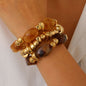 Vintage Irregular Resin Silver Chip Bracelet Set