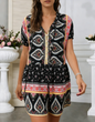 Summer Plus Size Casual Printed Romper