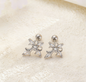 Light Luxury Copper Zircon Cross Earrings
