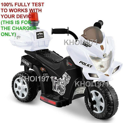 AC Wall Charger Adapter for Kid Motorz Little Police Patrol Ride-On Motorcycle