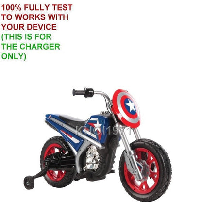 AC Charger Adapter for Marvel Captain America Motorcycle Ride-On Toy Model 17046