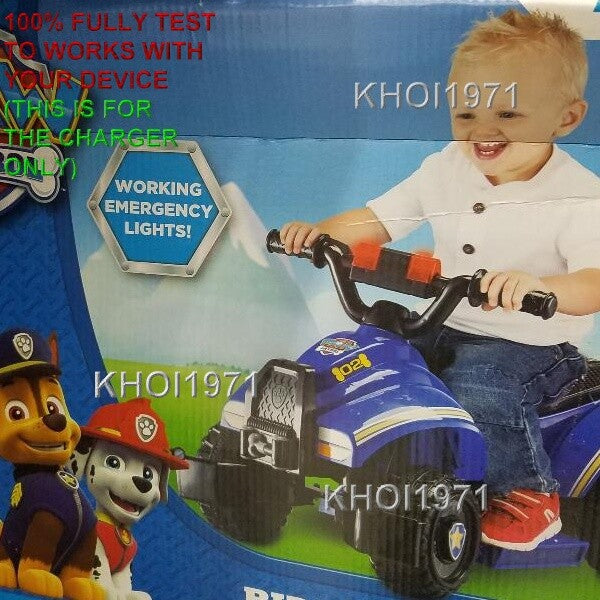 6V AC Wall Charger Adapter for Kidtrax Paw Patrol Chase Ride-On Battery KT1378WM