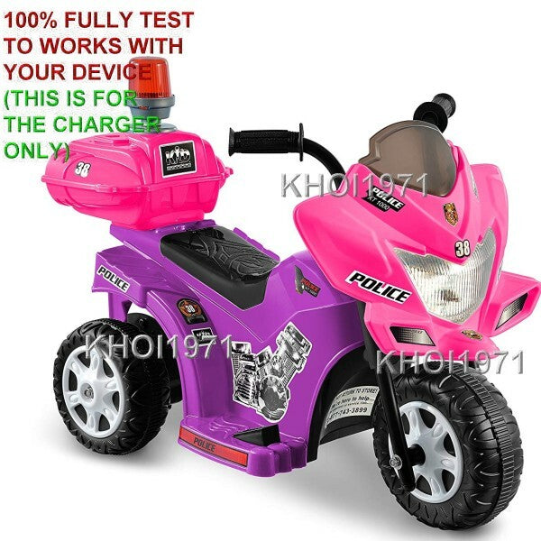 AC Wall Charger Adapter for Kid Motorz Little Police Patrol Ride-On Motorcycle 0287