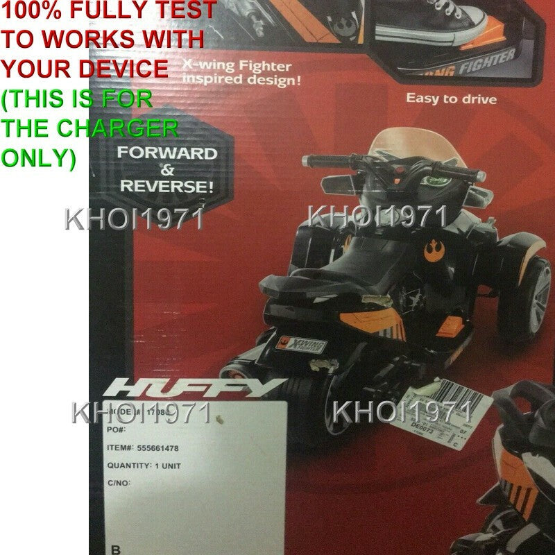 6V AC Wall Charger Adapter for Huffy Star Wars X-Wing Fighter Motorcycle Model 17066