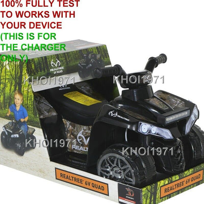 AC Wall Charger Adapter for Black Camo 6V Ride-On Battery Compatible with Realtree Designs